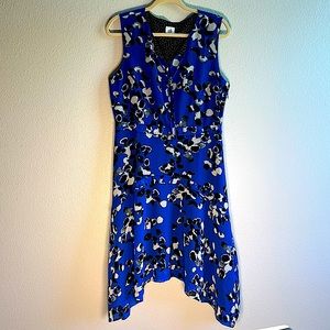 cAbi 5576 Untamed Electric Blue Floral Ruffle Dress - size M